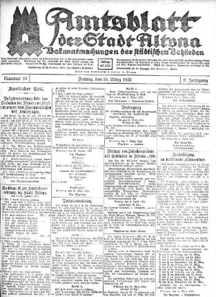 Nummer 10 : Freitag, den 10. März 1922