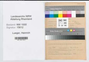 Entnazifizierung Heinrich Lueger, geb. 20.02.1910 (Arbeiter)