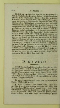 XI. Die Ostkueste