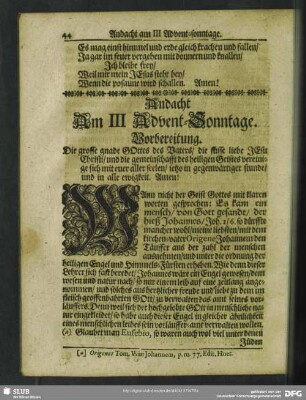 Andacht Am III Advent-Sonntage
