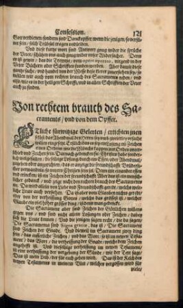 Von rechtem Brauch des Sacraments/ und von dem Opffer.
