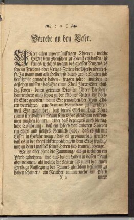 Vorrede an den Leser.