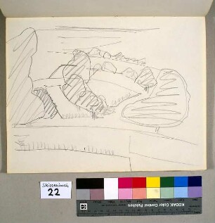 Landschaftsstudie mit Kornfeldern