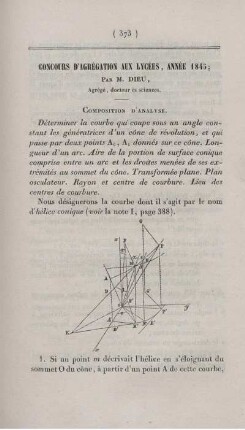Concours d´agrégation aux lycées, année 1845.