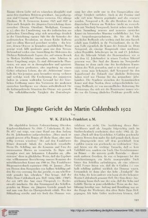 12/13: Das Jüngste Gericht des Martin Caldenbach 1502
