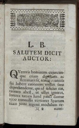 L. B. Salutem Dicit Auctor.