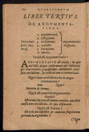 Liber Tertius. De Argumentatione.