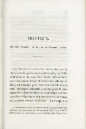 Chapitre X. Nouveaux Traités, Examen du Cérémonial Chinois.