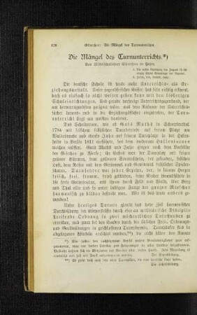 ¬Die¬ Mängel des Turnunterrichts
