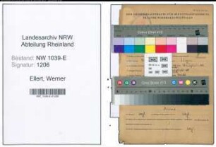Entnazifizierung Werner Ellert , geb. 23.01.1912 (Sparkassensekretaer)
