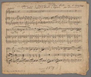 Deux nocturnes pour clarinette et pianoforte sur des motifs de l'opéra Robert le Diable, liv. 2, cl, pf, op. 85/2, F-Dur - BSB Mus.Schott.Ha 4659-2 : [caption title, p.1:] 2-|m|e Notturno pour la Clarinette o Hautboi et Piano Forte, sur la Cavatine // de la Opera Robert le diable de Meyerbeer par Rummel