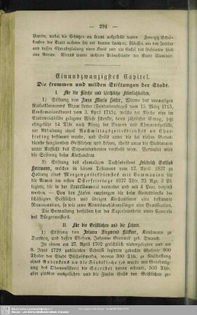 Ein und zwanzigstes Capitel. Die frommen und milden Stiftungen der Stadt