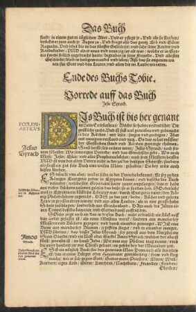 Vorrede auff das Buch Jesu Syrach.
