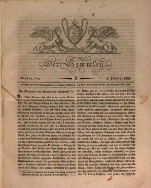 Der Sammler : ein Unterhaltungsblatt. 25, 25. 1833, [1]