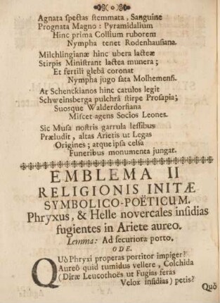 Emblema II. Religionis initæ symbolico-poëticum.