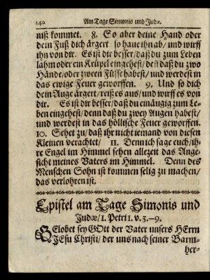 Epistel am Tage Simonis und Judae/ ...