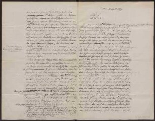 Schreiben an Carl Alexander Großherzog von Sachsen-Weimar (Briefentwurf)