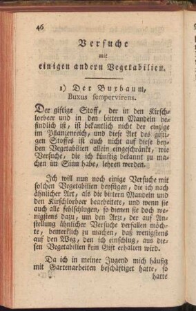 Versuche mit einigen andern Vegetabilien
