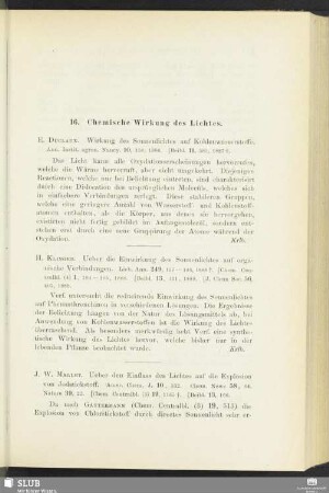 16. Chemische Wirkung des Lichtes