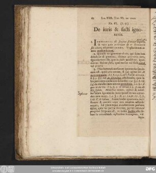 Tit. VI. (I. 18.) De iuris & facti ignorantia.