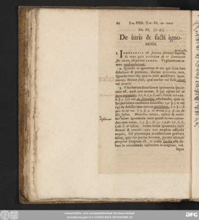 Tit. VI. (I. 18.) De iuris & facti ignorantia.