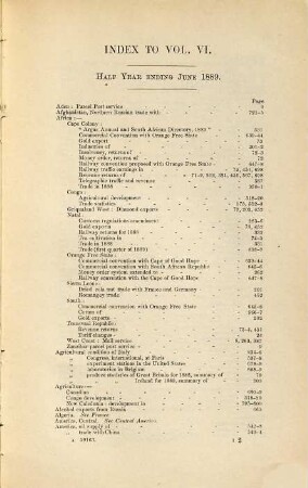 The Board of Trade journal. 6,[a]. 1889. Index