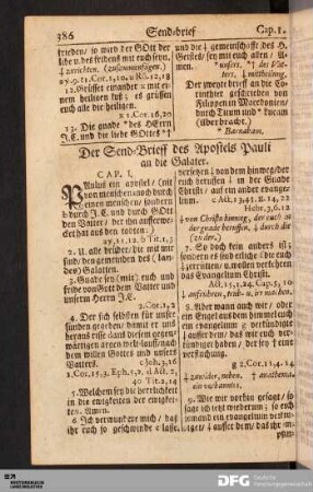 Der Send-Brieff des Apostels Pauli an die Galater.
