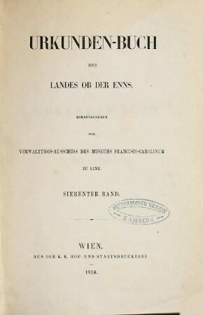 Urkunden-Buch des Landes ob der Enns, 7