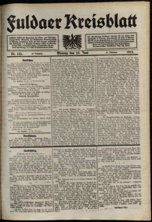 Ausgabe vom Montag, den 23. Juni 1913.