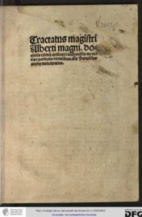 Paradisus animae, sive Tractatus de virtutibus