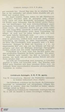 13: Lichtdruck-Autotypie : D. R. - P. Nr. 98203