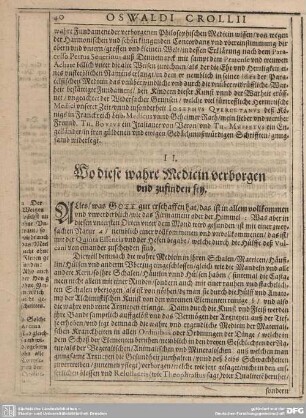 II. Wo diese wahre Medicin verborgen und zufinden sey.
