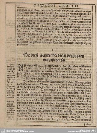 II. Wo diese wahre Medicin verborgen und zufinden sey.
