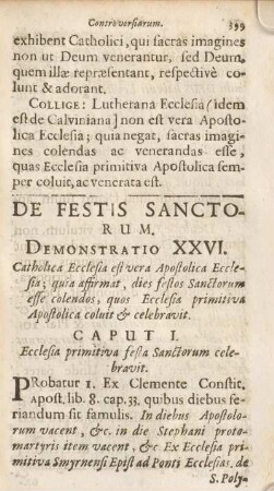 De festis sanctorum.