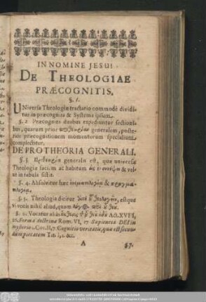 De Protheoria Generali.