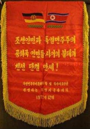 Freundschaftsbanner der demokratischen Volksrepublik Korea (Nordkorea)