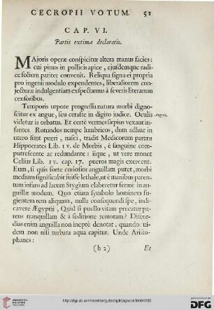 Cap. VI: Partis extime declaration