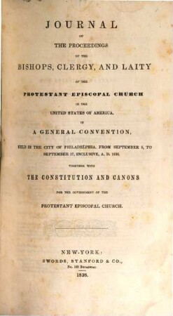 Journal of general conventions of the Protestant Episcopal Church in the United States. 3. 1838/44 (1838/45)