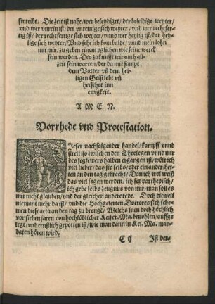 Vorrhede und Protestation.