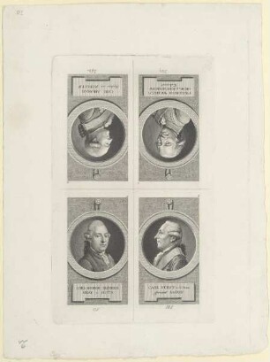 Bildnis von Carl Abraham, Freiherr von Zedlitz und Bildnis von Friedrich Wilhelm, Graf von Schulenburg Kehnert und Bildnis von Carl George Heinrich, Graf von Hoym und Bildnis von Carl, Fürst von der Osten, genannt Sacken