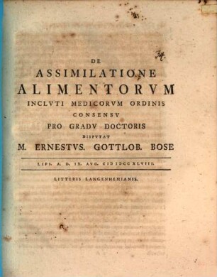 De assimilatione alimentorum