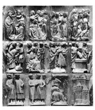 Rekonstruktion des Tympanons des nördlichen Westportals der Kathedrale von Reims