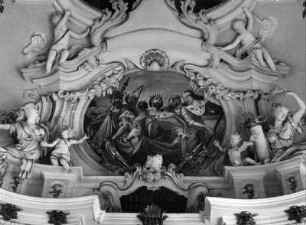 Hostium Dedellatori : Hostium Dedellatori. Deckenmalerei (1723/1724; K. Stauder). Ottobeuren, Benediktinerabtei Ottobeuren, Kaisersaal