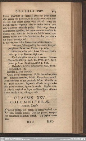 Classis XXV. Columniferae