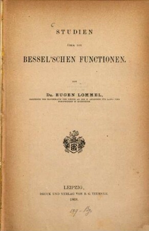 Studien über die Bessel'schen Functionen
