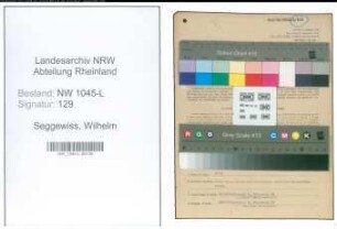 Entnazifizierung Wilhelm Seggewiss , geb. 24.06.1902 (Justizbeamter)