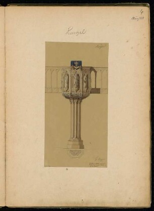 Kanzel Monatskonkurrenz März 1850: Grundriss, Aufriss
