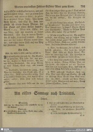 Am eilften Sonntage nach Trinitatis