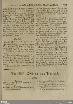 Am eilften Sonntage nach Trinitatis