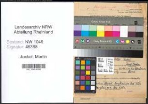 Entnazifizierung Martin Jackel , geb. 18.03.1905 (Kaufmaennischer Angestellter)